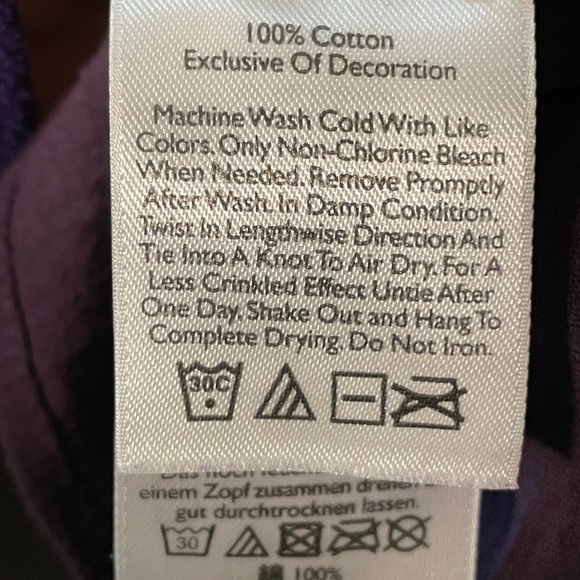 Purple Eddie Bauer 100% cotton tank top with lace detail on the neck - Picture 4 of 5